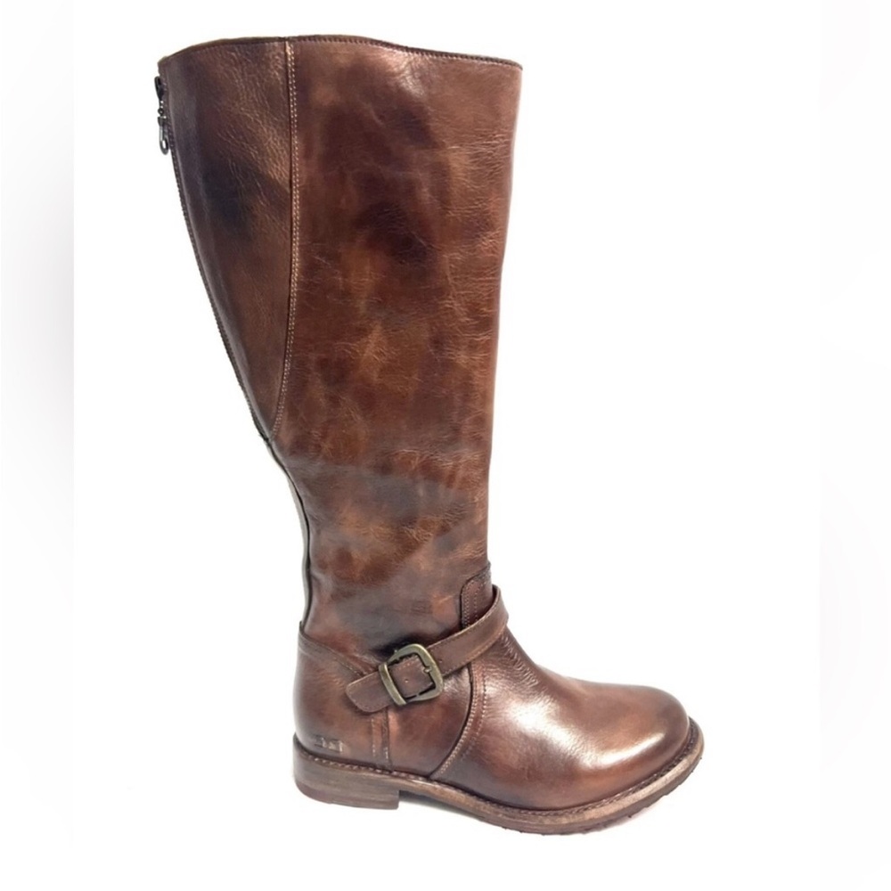 Bed Stu sz 9-9.5 Glaye Tall boots rear zip fir wide calves tobacco